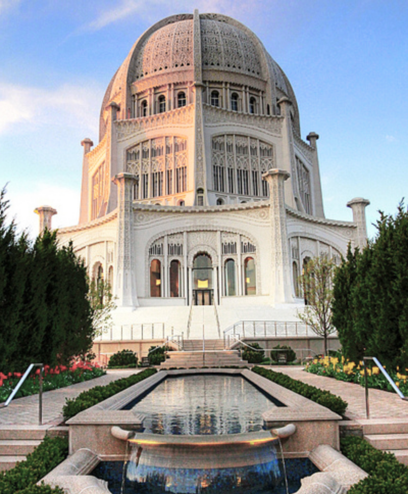 Baha'i Temple in the evening