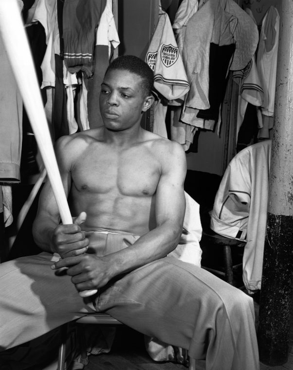 Willie Mays in Millers clubhouse