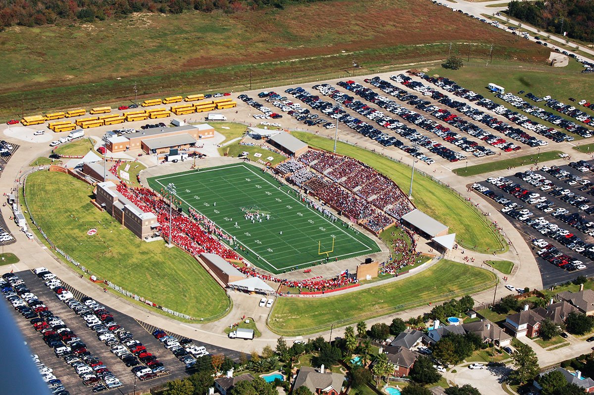 A bird's-eye view of Katy ISD's first stadium, Rhodes Stadium.
Photo Credit: Katy ISD