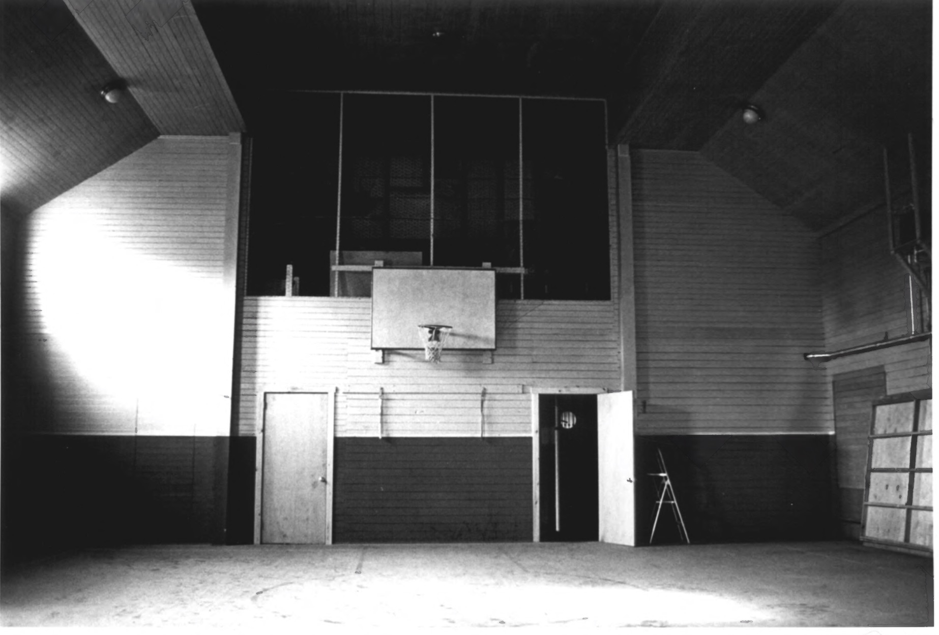 Western Interior with Basketball Hoop, CJ Starr Barn in 1979 by Steven H. Hirschberg as Recorded on the National Park Service National Register of Historic Places