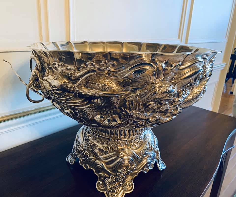 Japanese Sterling Silver Punch Bowl