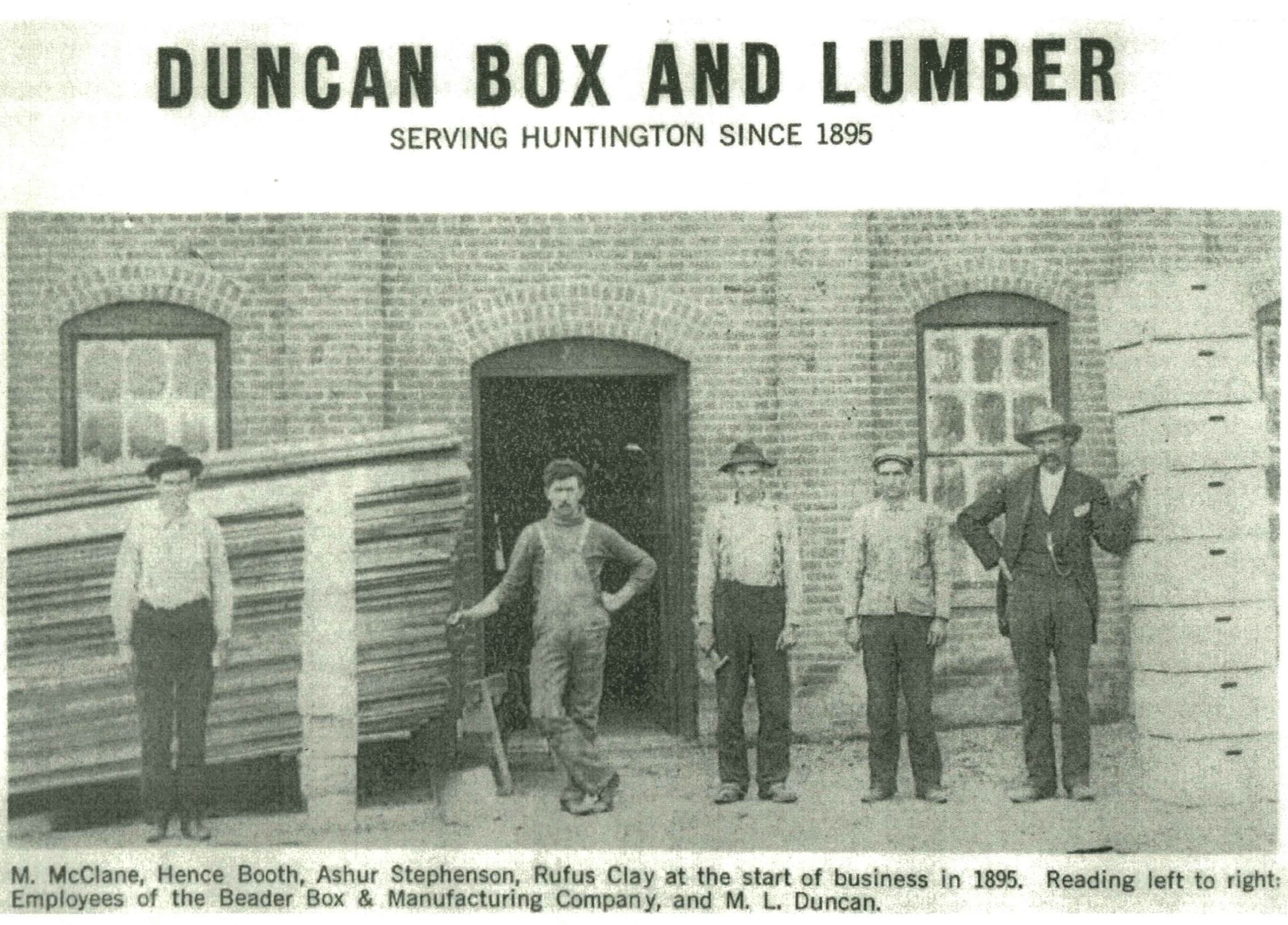 A group of workers in 1895, the company's first year of operation. Image courtesy of the West Huntington Public Library.
