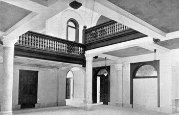Burton Hall's interior in 1896, two years after its completion