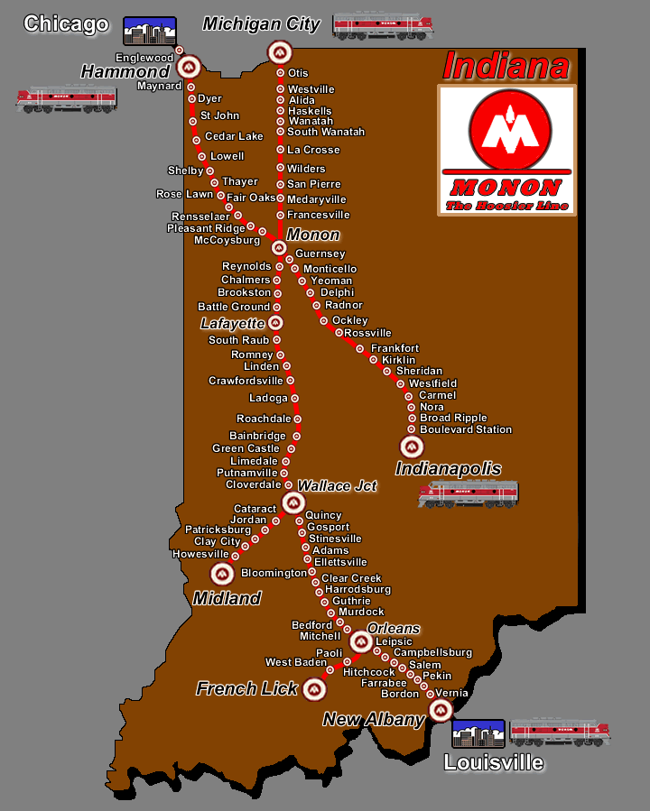 Indiana Railroad Map 2020 The Monon Line - Clio