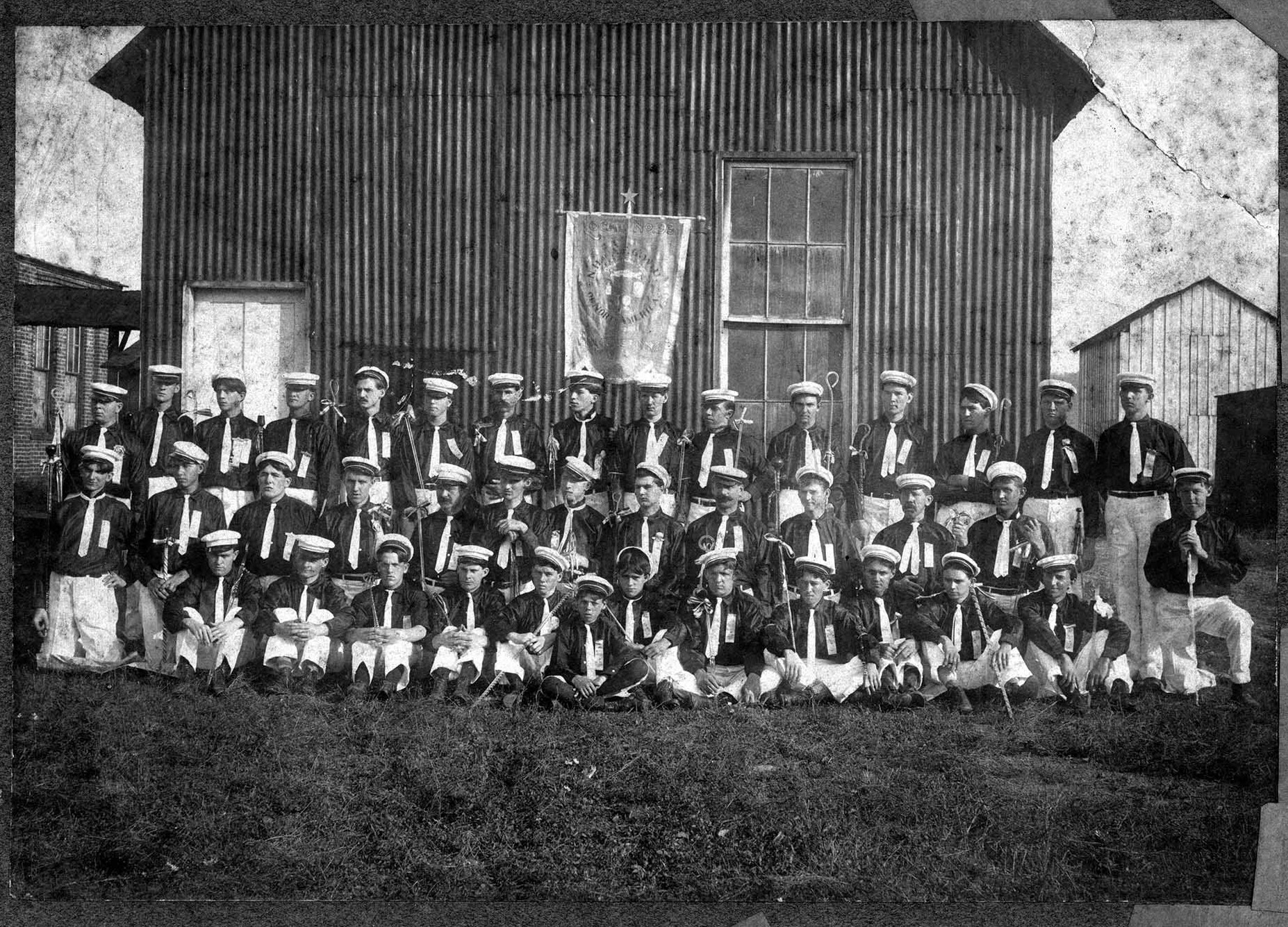 Members of the Glass Workers Union, Local #93 in 1903. Huntington Tumbler experienced much labor union activity during its existence. Image courtesy of Marshall University Special Collections.