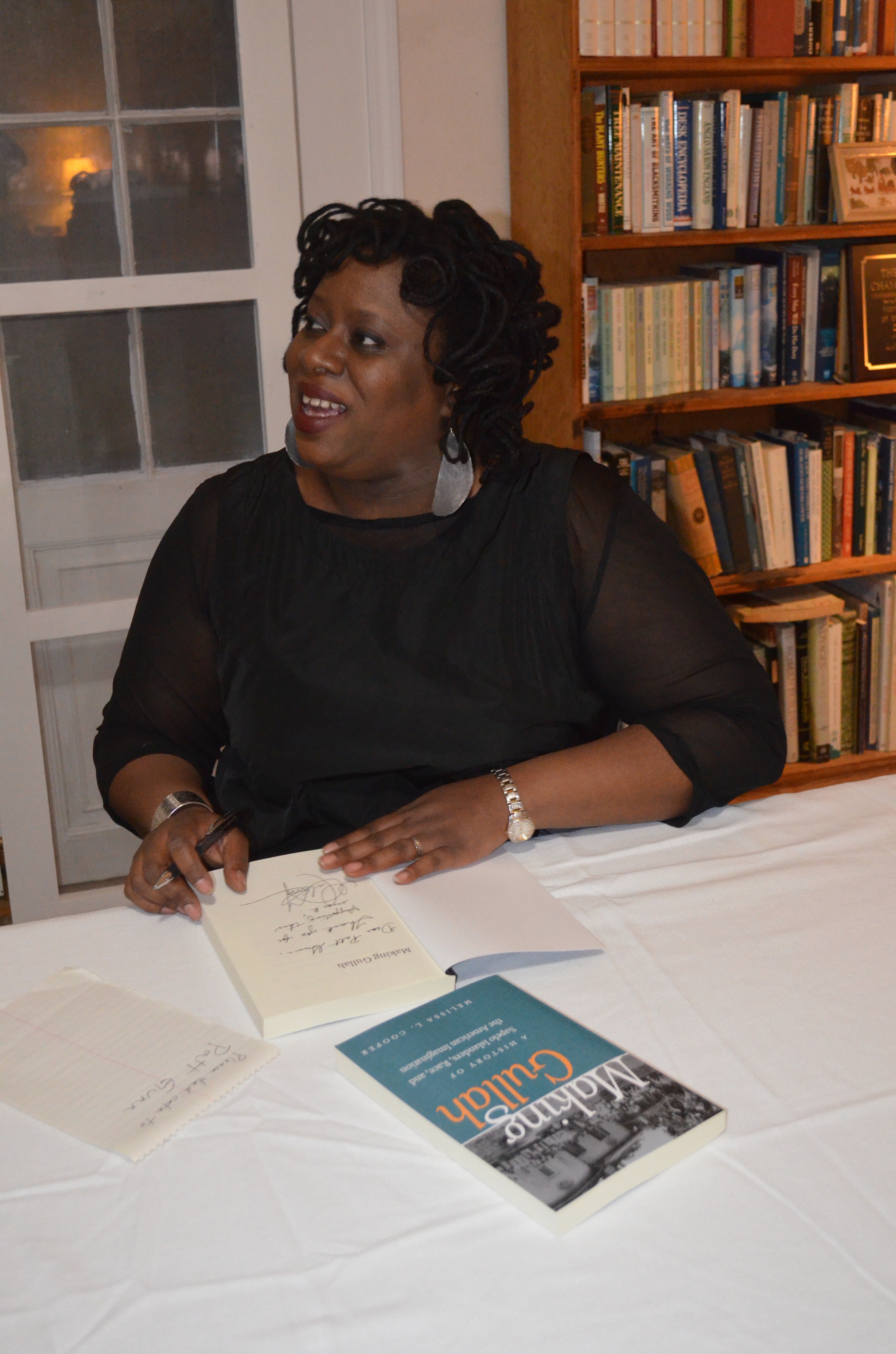 Dr. Melissa Cooper, author of "Making Gullah" at her reception.
