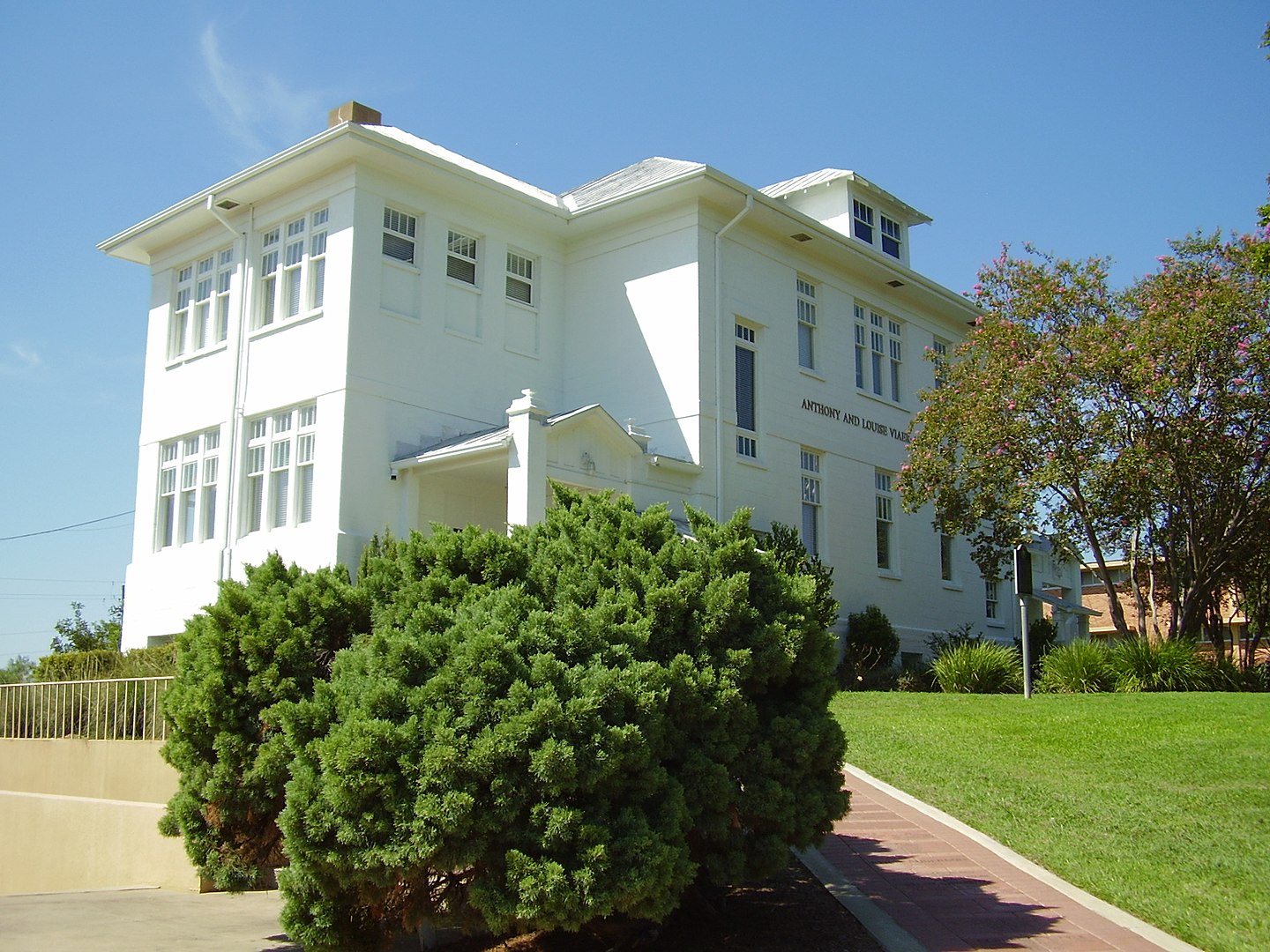 Anthony and Louise Viaer Alumni Hall, or the Administration Building as it is known historically, at Huston-Tillotson University in Austin, Texas.