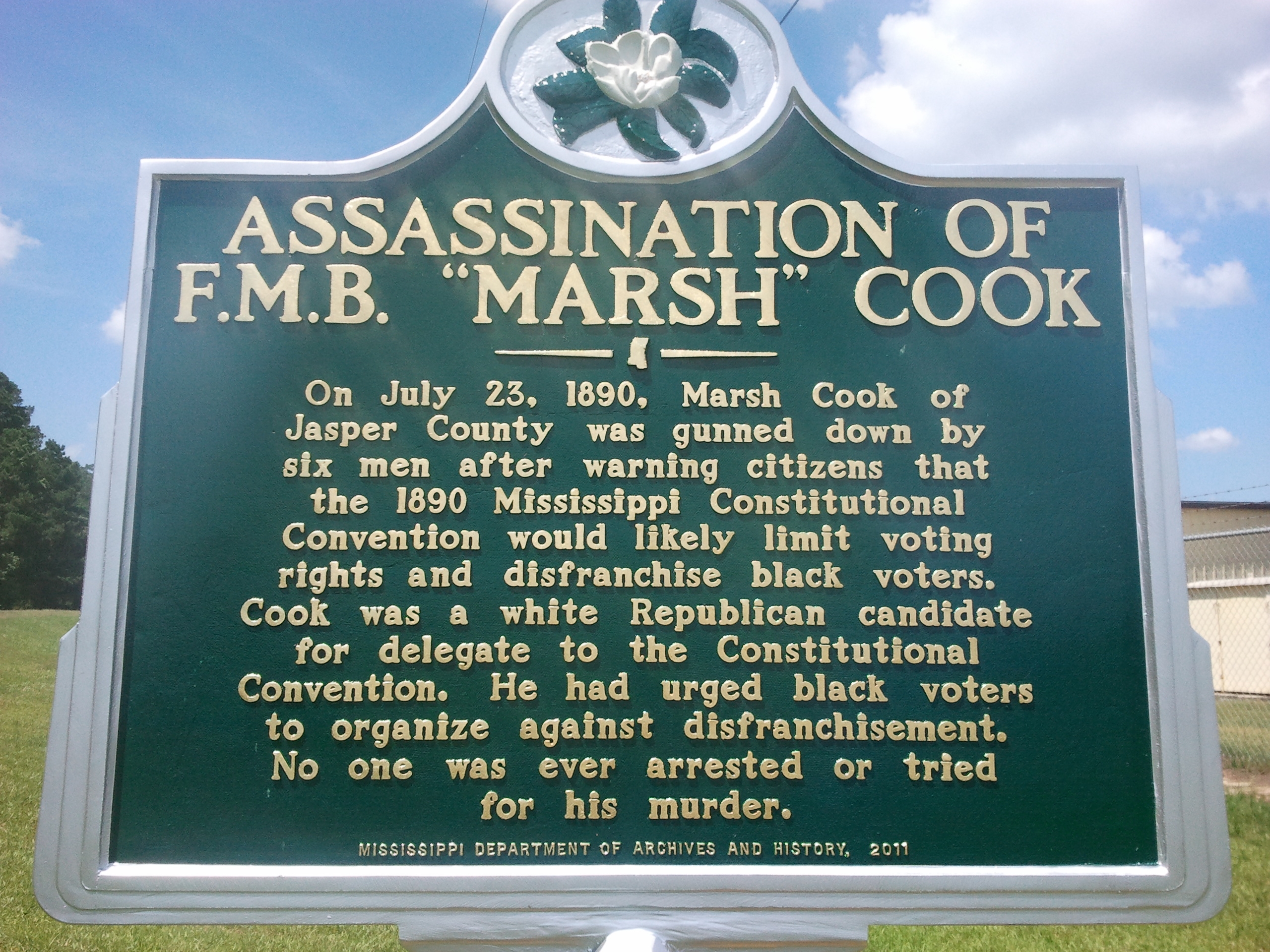 Marker of Marsh Crook