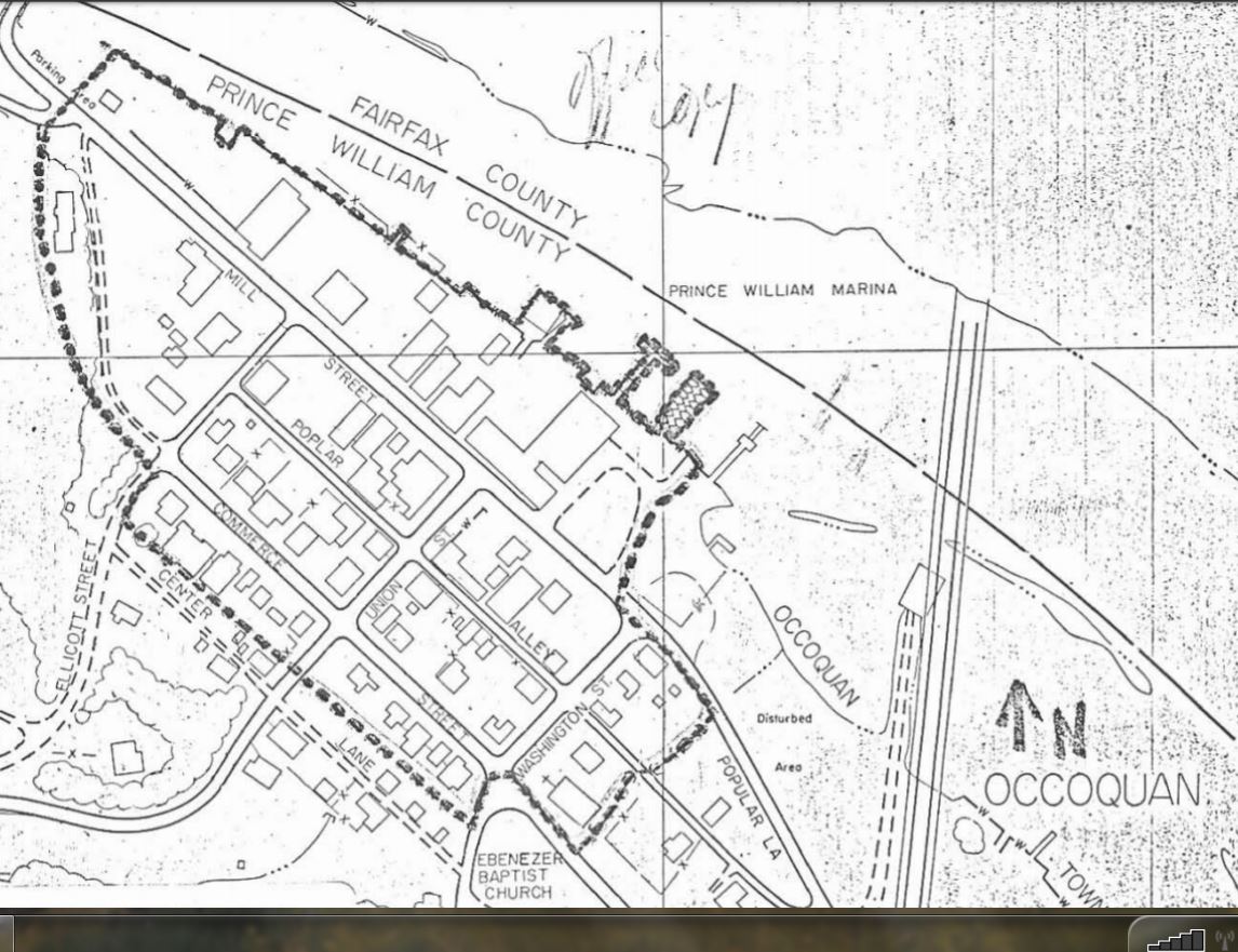 Map of Proposed Occoquan Historic District from NRHP nomination (VHLC 1983)
