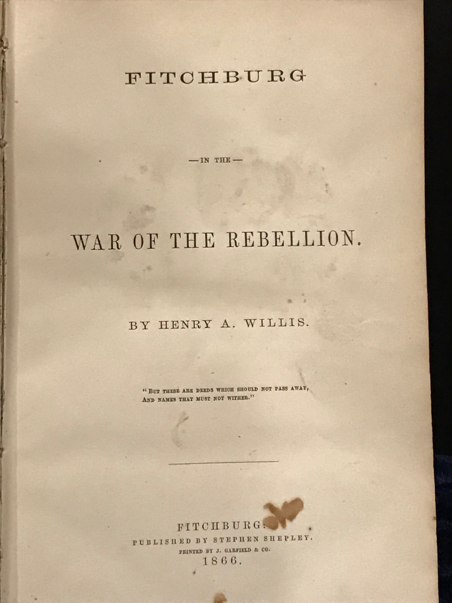 Fitchburg and the War of the Rebellion by Henry A. Willis