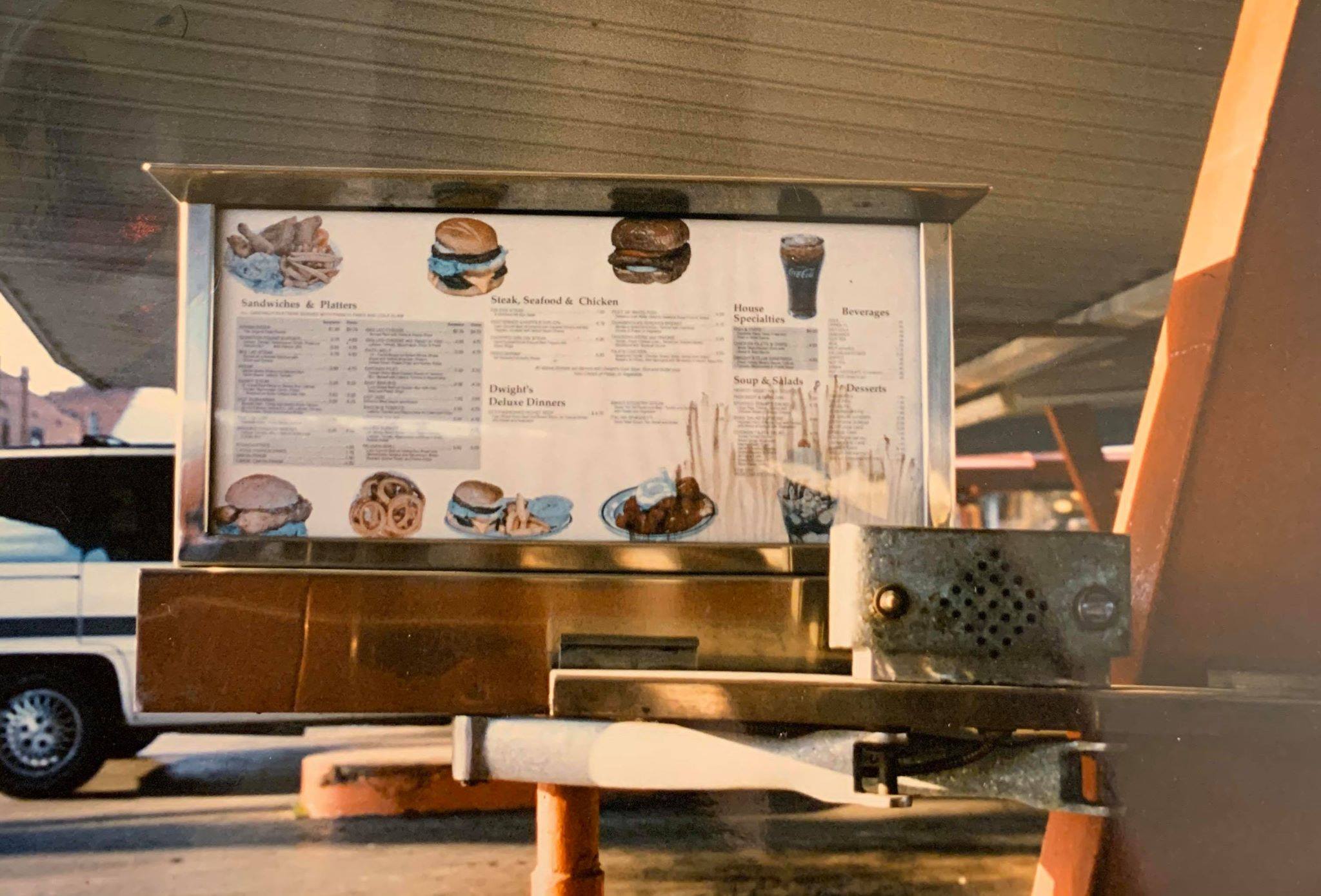 Drive-up menu at Dwight's