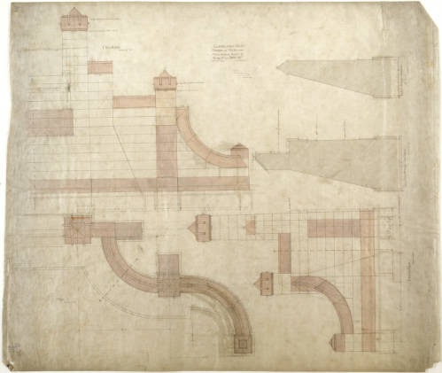Shweinfurth's Drawings of Masonry Details North End, Bridge 54 Over West Boulevard. 1897. Schweinfurth was a talented draftsman. He created meticulous drawings for many of his architectural projects.