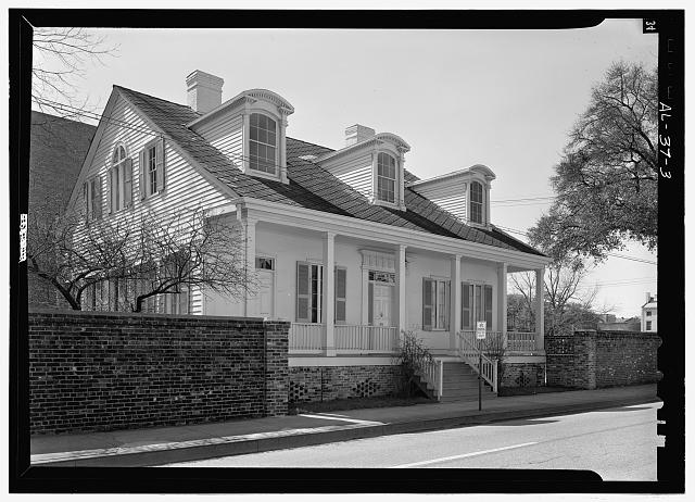 Photo of the Bishop Portier House circa 1936 as part of the Historic American Buildings Survey