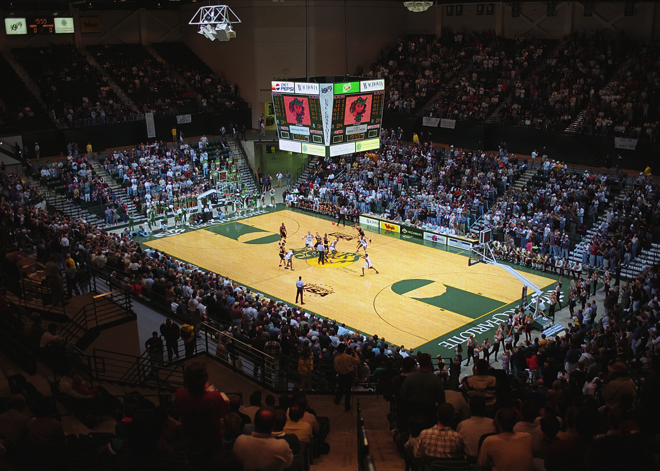 Basketball game being played at the Halton Arena on it's opening on December 2, 1996