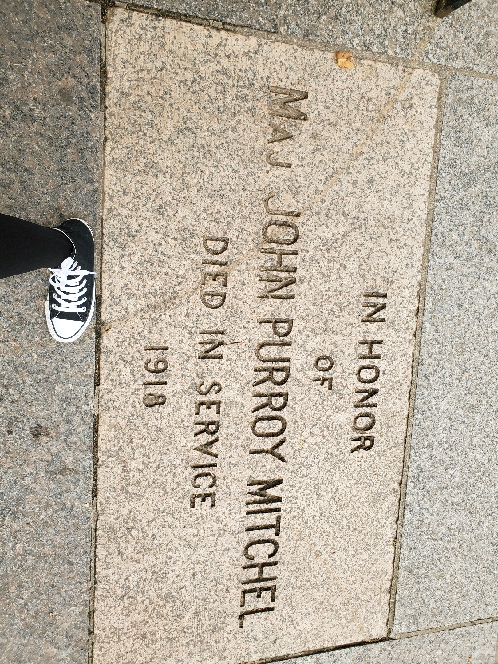 The plaque, with a foot for reference