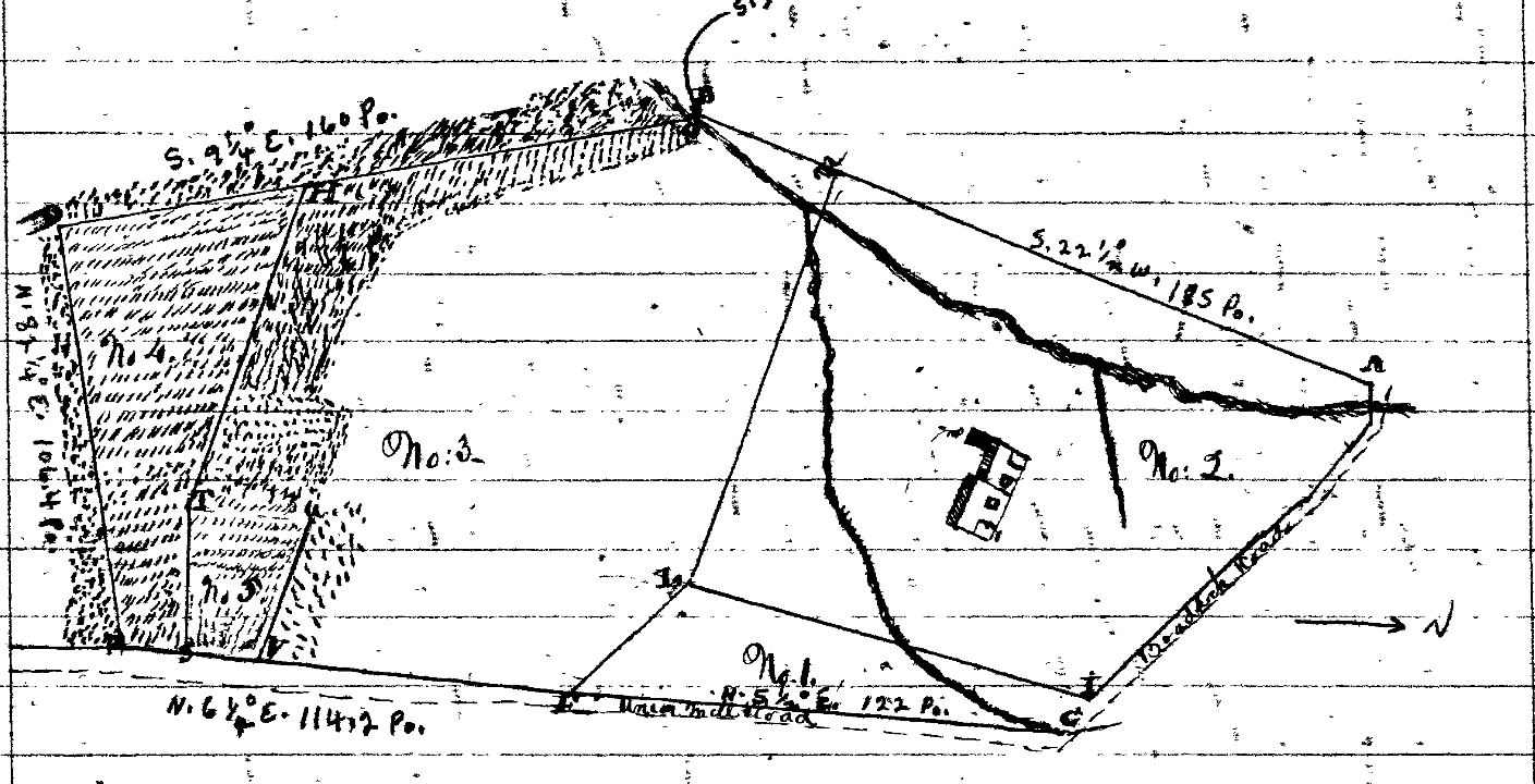 1870 Survey drawing of Orchard Hill