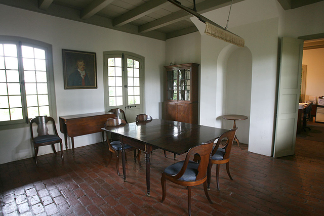 The brick masonry is visible in this first floor dining area.