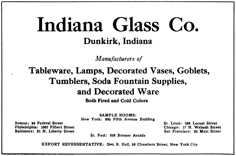Indiana Glass Co. Business card