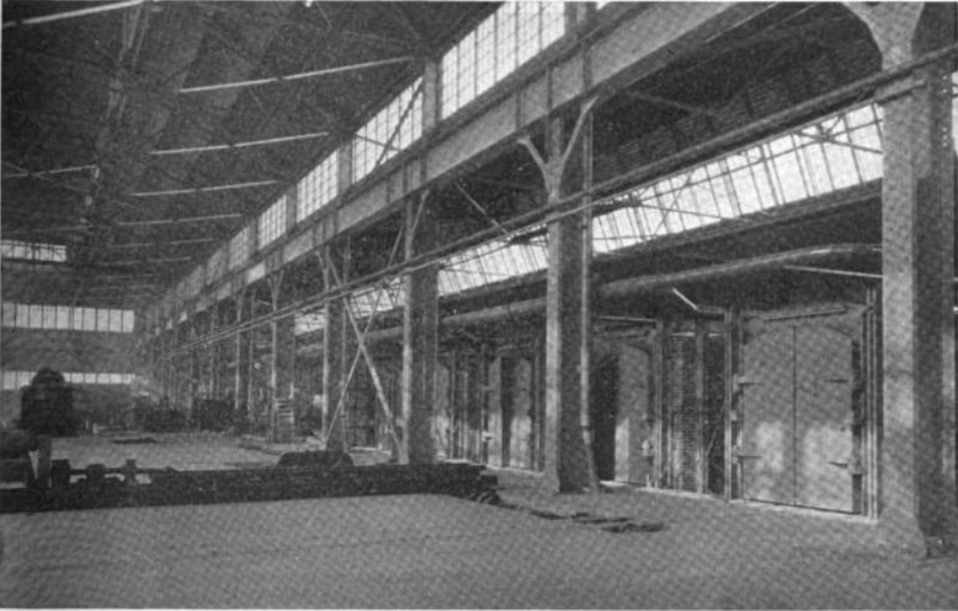 Row of furnaces inside the mill, 1922