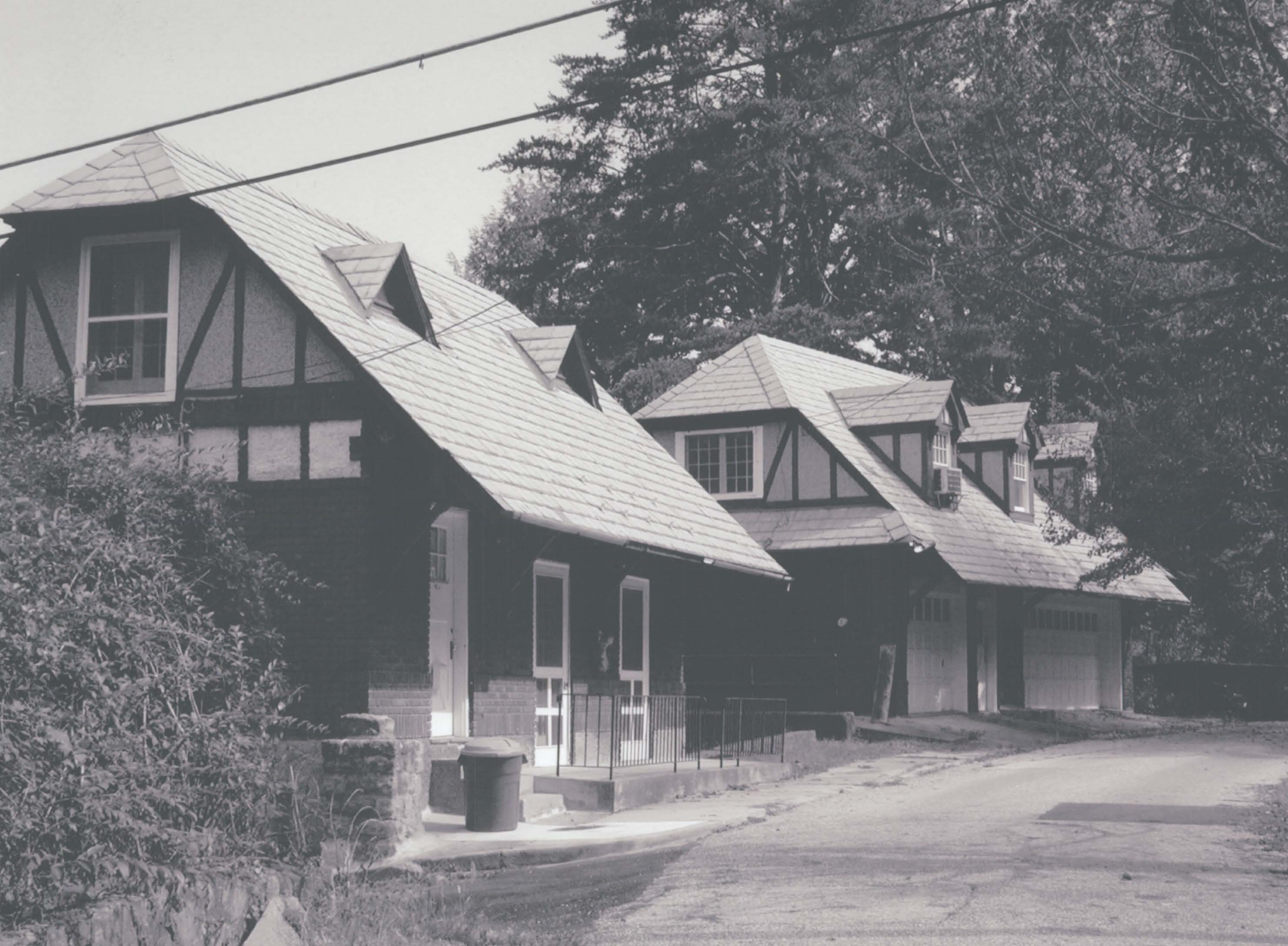 Two outbuildings of the Frick House, pictured in 2006