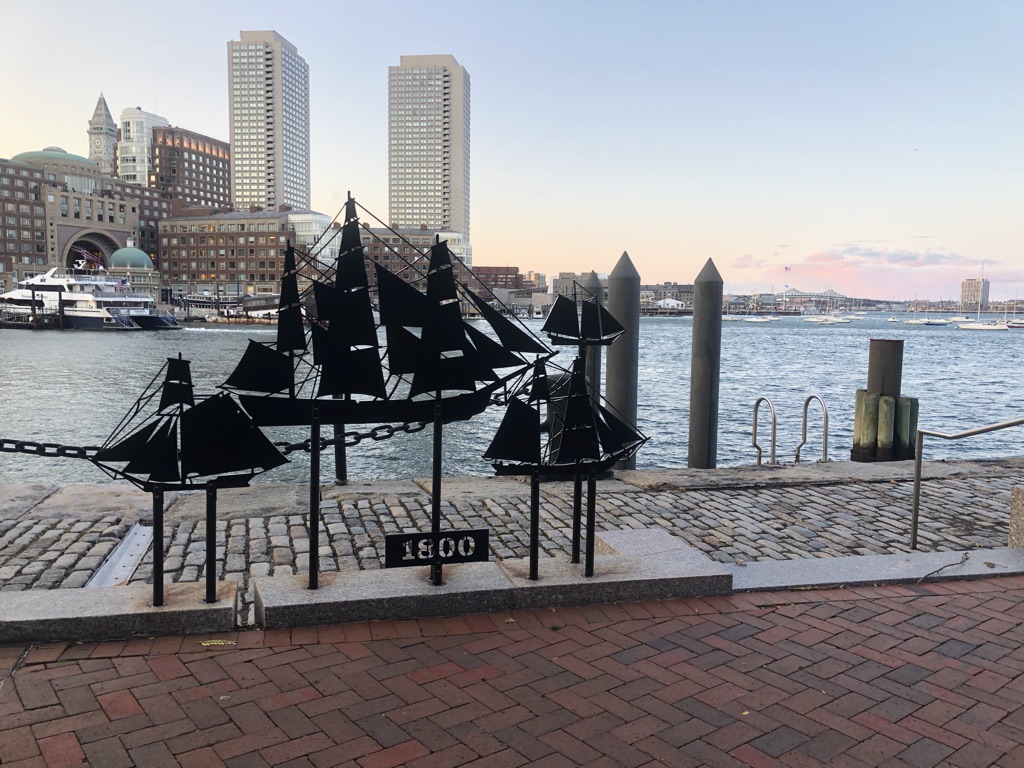 One of the many stops by the Boston Harborwalk project.