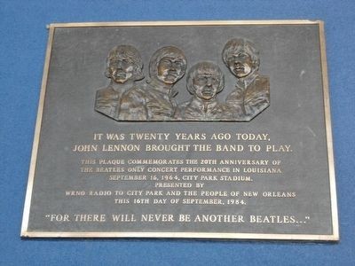 Beatles Only Concert Performance in Louisiana- Historical Marker