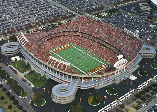 aerial view of arrowhead stadium