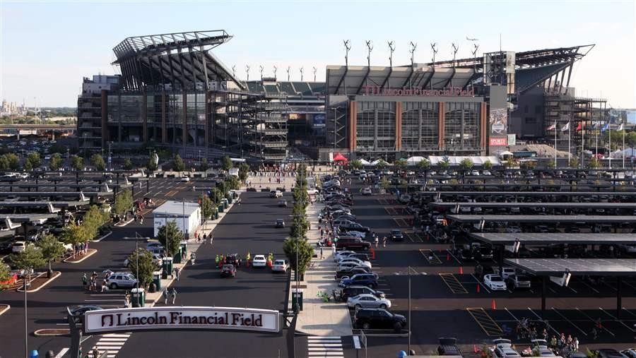 The Aerial View of Lincoln Financial Field, the Main Football