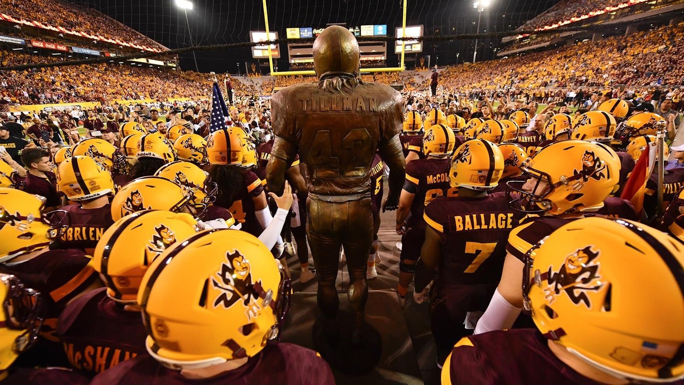 New tradition: ASU enters Sun Devil Stadium past Pat Tillman statue