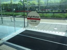 Sticker on the Wall in the Current Corning Museum of Glass Depicting Highest Water Level During the Flood 