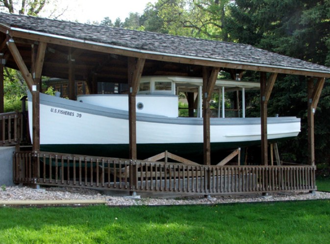 U.S. Fisheries Boat #39 was used to collect trout eggs from a lake in Yellowstone National Park.