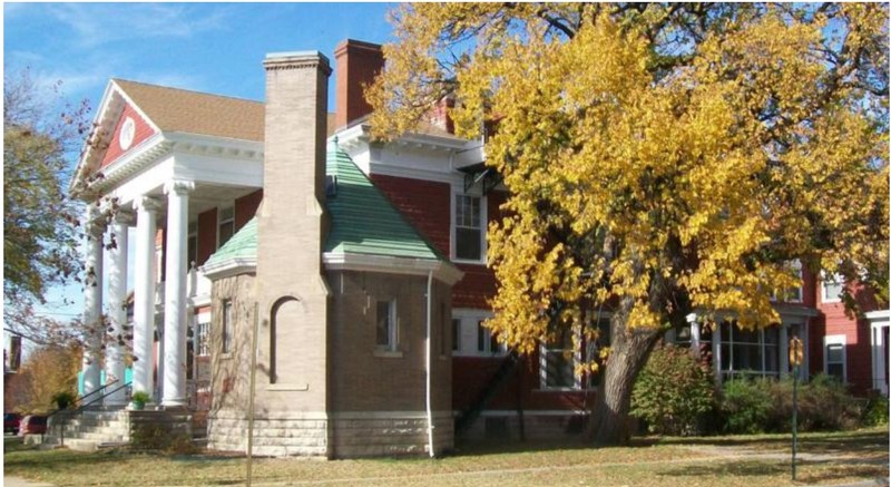 South and east elevations of Plumb House plus outbuilding in 2011 photo (William E. Fischer, Jr., KHRI)