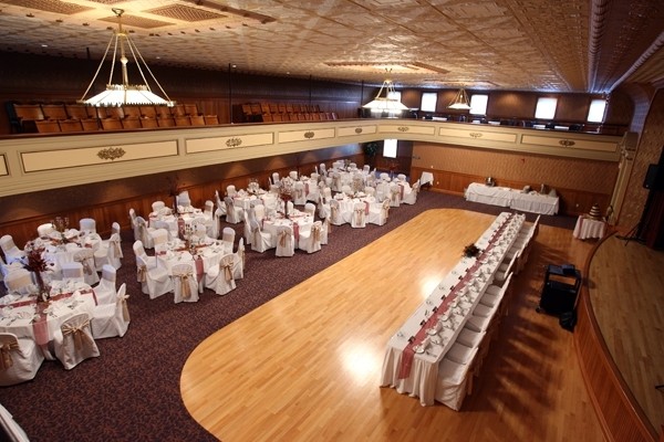 Table, Hall, Building, Lighting