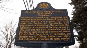 Dr. Charlotte Moore Sitterly Historical Marker, honoring Dr. Sitterly and her home-place for her work in astrophysics