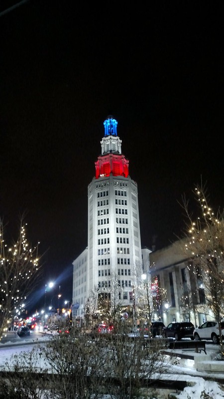 2018 (estimated) photo of the Electric Tower as seen at night