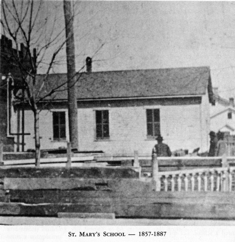 Original one-room St. Mary's School, 1857-1887.