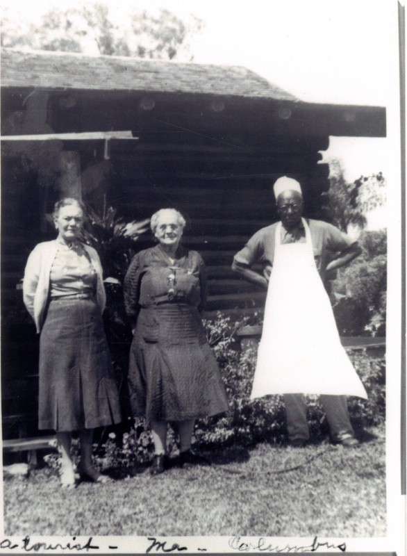 Jessie Candler Coachman and Columbus Moore at the first Kumquat Shop, Clearwater, Florida, circa 1940.