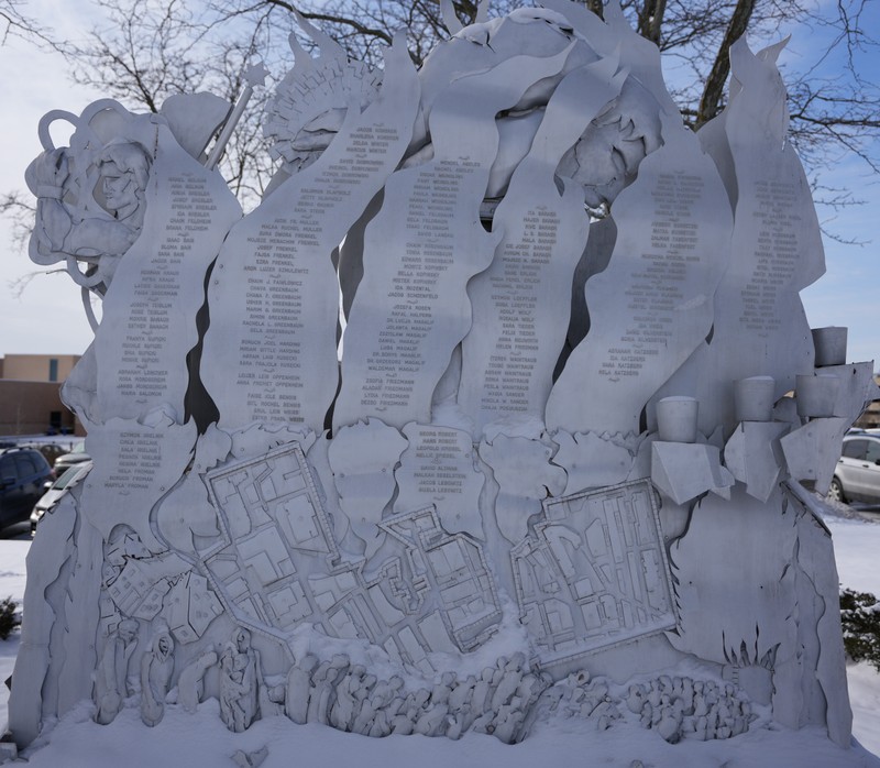 A photo of the back of the memorial 