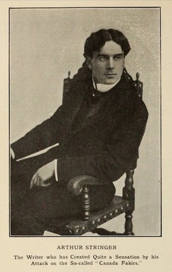 Black and white image of man in chair from magazine