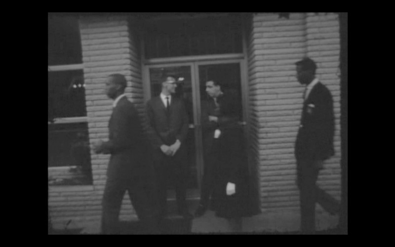 The guards blocking the door to keep Blacks from entering on May 1, 1963.