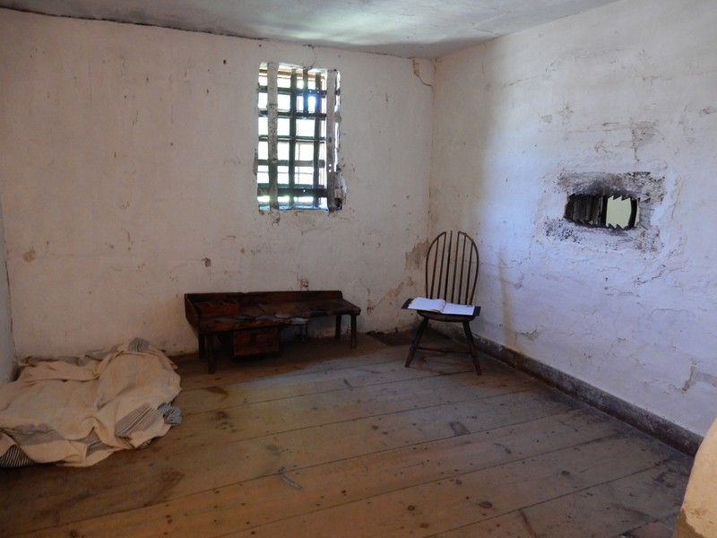 A cell within the Old Gaol looks about as one would expect.