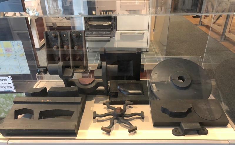 Workers at the Jewett Car Company used wooden patterns, like these, to cast the pieces needed to build the cars.