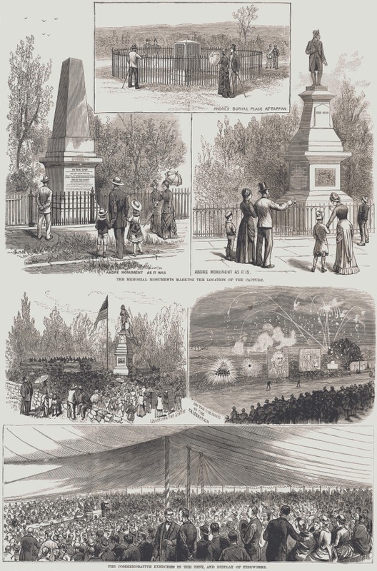 Images of the monument commemorating the capture of Major John Andre.