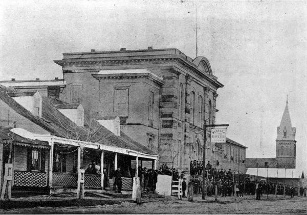 A scene on Bedford Street, Sandwich, in 1866. Even though Mary did not remain in Windsor, Ontario for the rest of her life, this picture gives us an idea of what the town could have looked like during their time there.