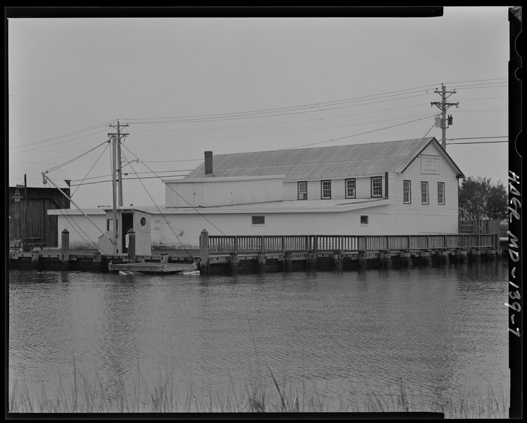 A view of the oyster house from the Back Creek where freshly harvested oysters, crab and fish arrived.