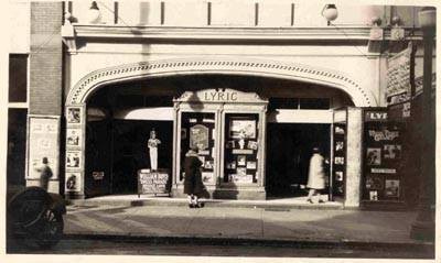 The entrance to the Lyric Theater