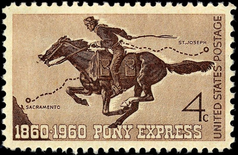 Pony Express Centennial Stamp (4 cents), issued in 1960