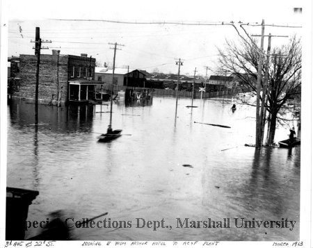 View from the Hotel Arthur during the 1913 flood