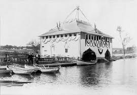 Wolf Lake Park boathouse circa 1900