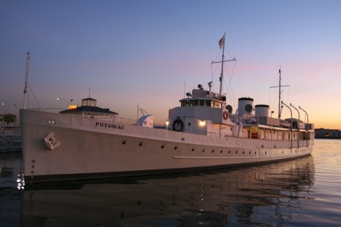 The USS Potomac Docked in Oakland 